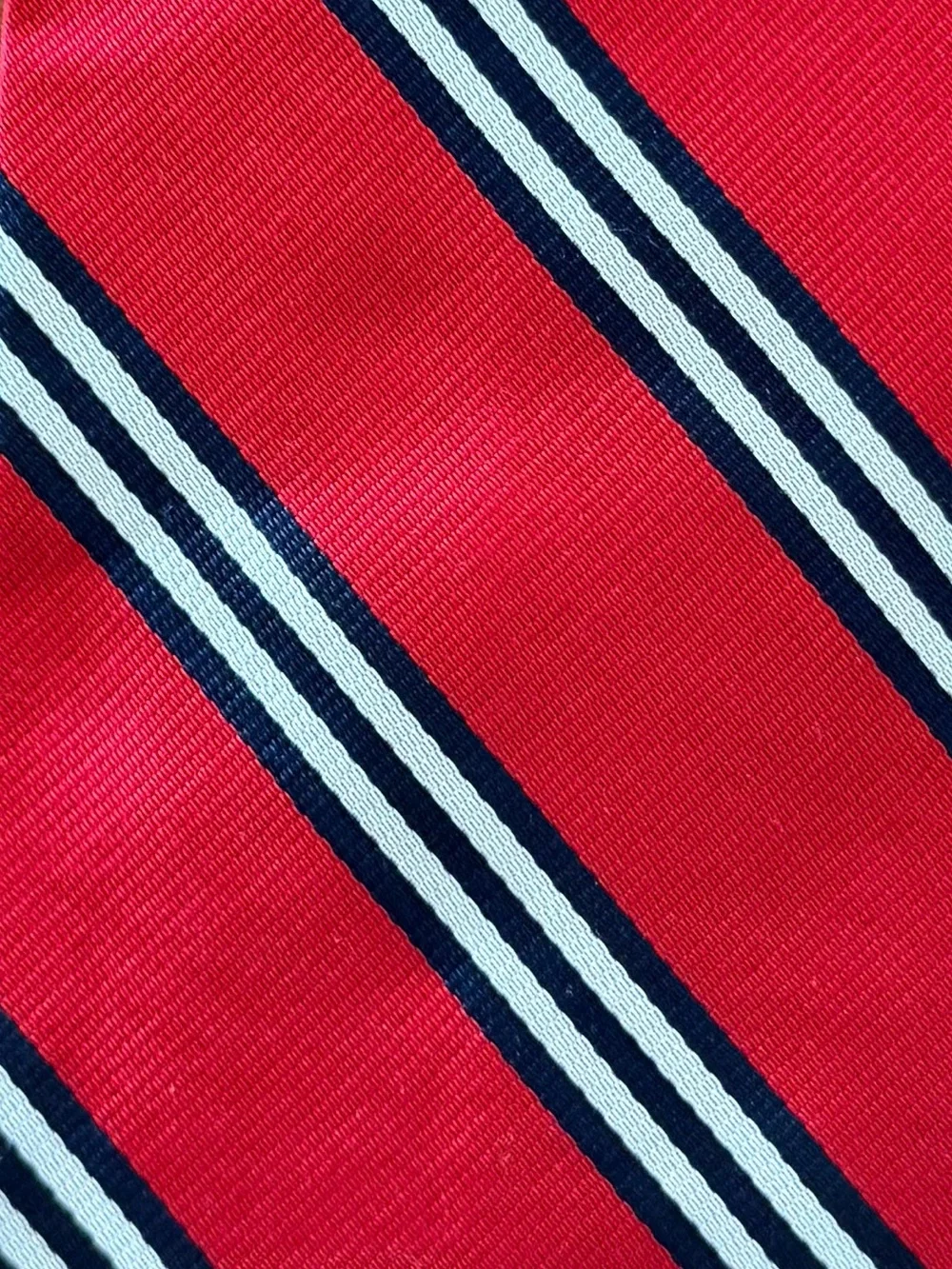 Brooks Brothers Red Striped Tie with Navy and White Accents